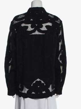 Bode Black Blouse with Lace Insets - One of a Kind